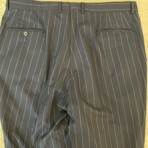 CARLO BARBERA & C. SUPREMO Super 150’s Wool Dapper Stripe Navy Suit 44 L $1795 - Picture 15 of 16